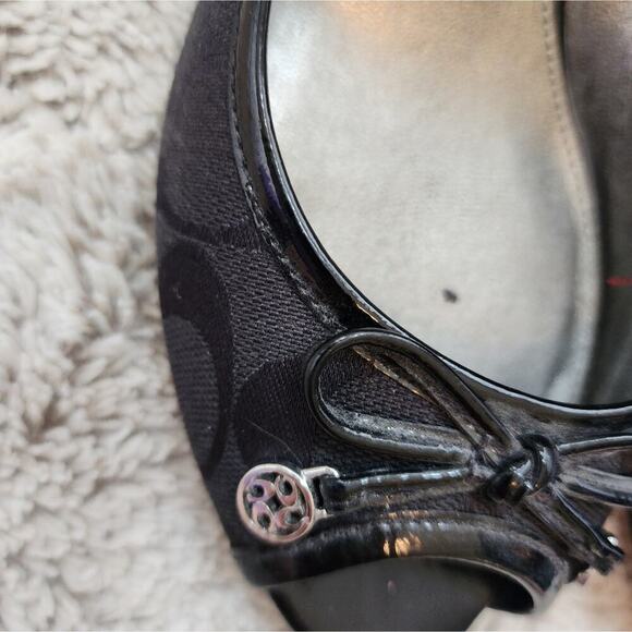 COACH PAOLA BLACK WEDGE SIZE 7.5 - Picture 4 of 9